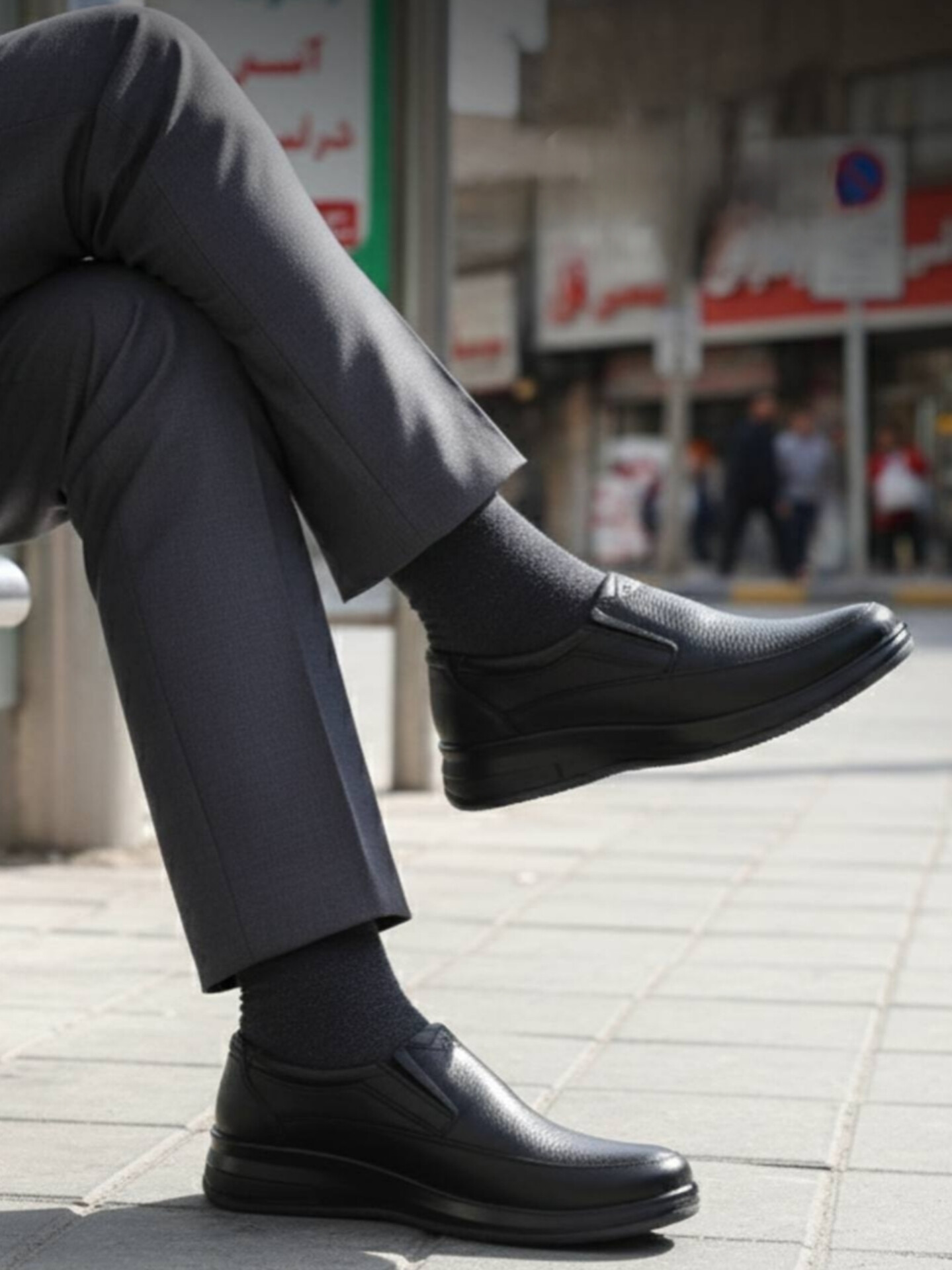 کفش طبی مردانه تمام چرم طبیعی با ژل خارپاشنه / کد 440